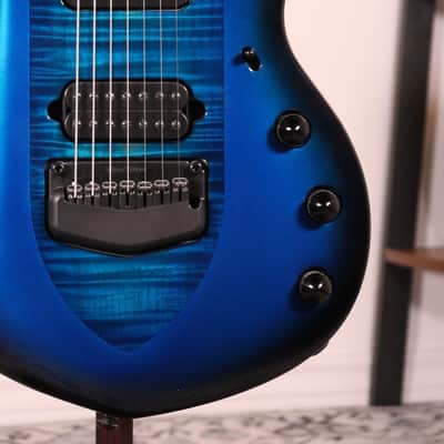MusicMan Majesty 7 John Petrucci Signature Electric Guitar - Ebony Fingerboard, Titan Blue image 3