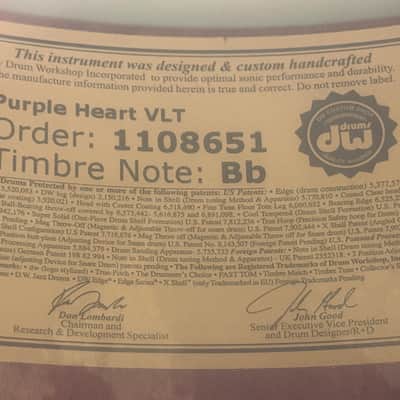 DW Collector's Series Purpleheart 6.5x14" Snare Drum image 11