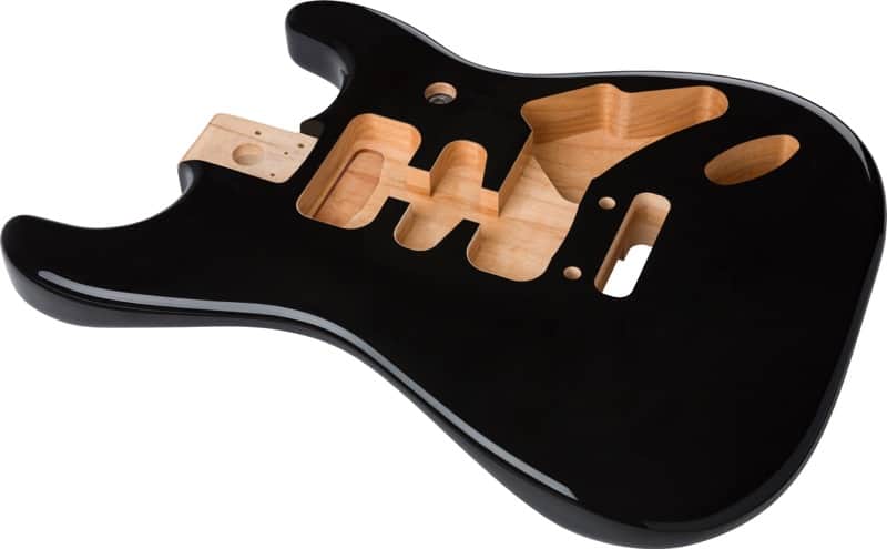 Genuine Fender Deluxe Series Stratocaster HSH Body Modern Bridge Mount, BLACK image 1