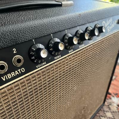 Vintage 1965 Fender USA Deluxe Reverb '60s Blackface Combo Tube Electric Guitar Amp 1960s image 4