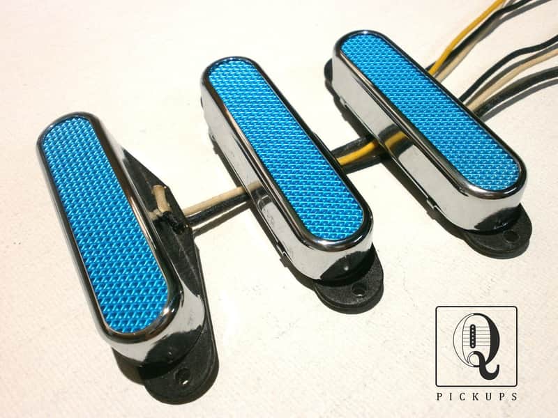 Stratocaster BLUE FOIL Pickups SET Hand Wound Q Foilcaster Custom by Q pickups image 1