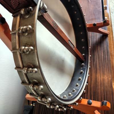 SS Stewart Orchestra Model Carved Scroll 5St Banjo 1890 image 10