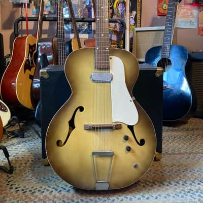 Truetone (Kay) Archtop with factory DeArmond Pickup  1950s Light Burst image 2