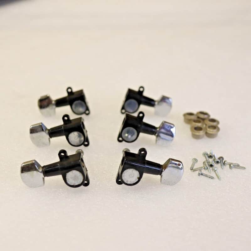 Rare Schaller Offset 3x3 Tuners Chrome Plastic Vintage 70's guitar W. Germany image 1
