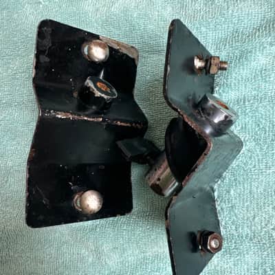 Sonor Pair (two) Vintage Teardrop Phonic Bass Drum Spur Bracket Parts 70s - Metal image 6