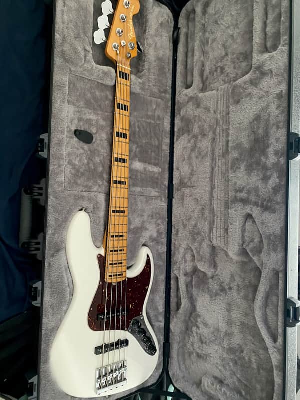 Fender American Ultra Jazz Bass V with Maple Fretboard 2019 - 2025 - Arctic Pearl