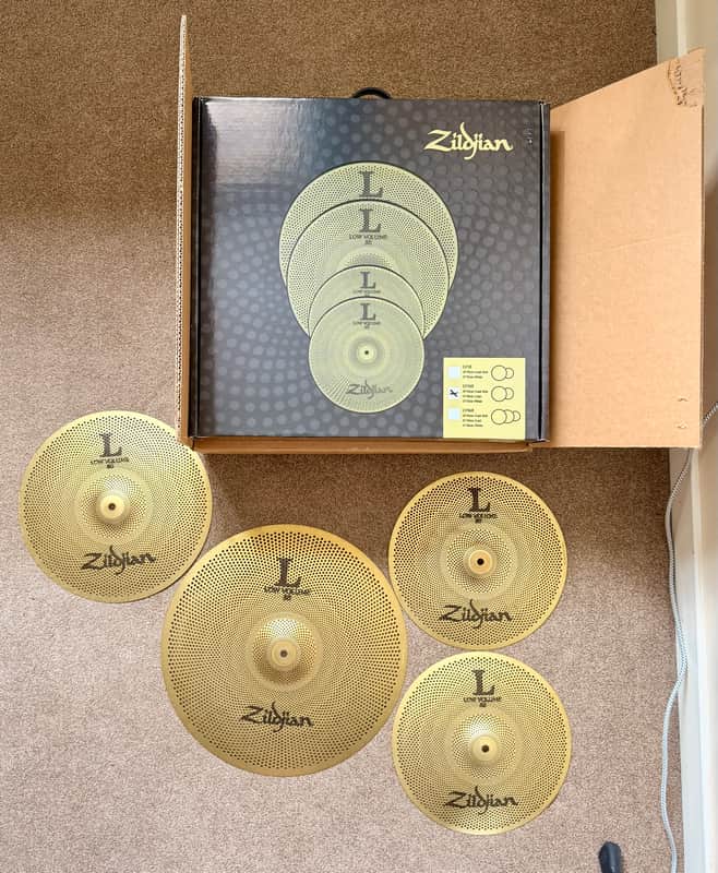 ✨ As-New Zildjian LV348 L80 Low Volume Cymbal Set (13/14/18") Buffed Bronze image 1
