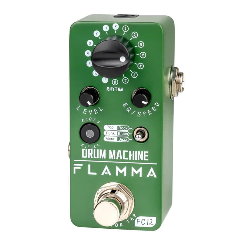 FLAMMA FC12 Drum Machine Guitar Pedal Drum Pedal with Real-Time FILL Function, Guitar Effect Pedal with 48 Drum Grooves 6 Music Styles & Tap Tempo EQ Presets, 44.1kHz/24Bit Mini Pedal image 1