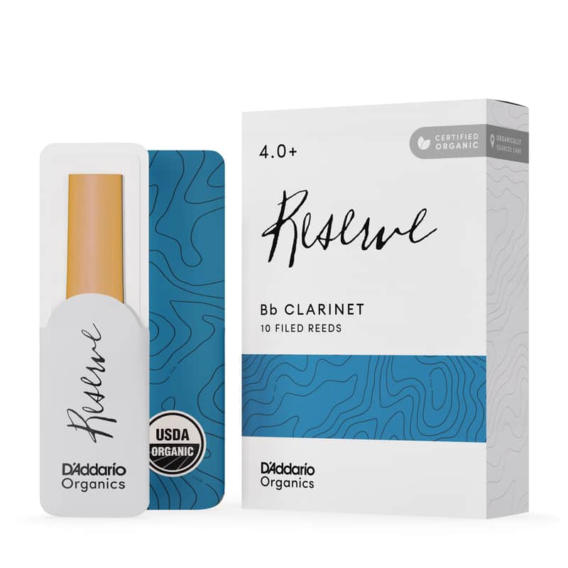 D'Addario Organic Reserve Bb Clarinet Reeds, Strength 4.0+, 10-pack image 1