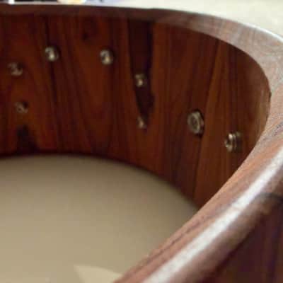 Like-New Fierce Drum Co., 13x5.5 Columbian Rosewood stave snare with all-DW hardware, Canopus and extra wires image 11