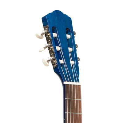 Stagg 3/4 Size Classical Guitar with Linden Top - Vibrant Blue Finish for Beginners image 6