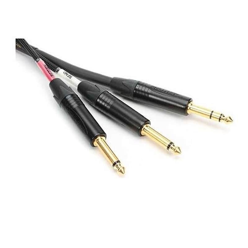 Mogami GOLD INSERT TS-06 Insert Cable, 1/4" Straight TRS Male Plug to Dual 1/4" Straight TS Male Plug Send/Receive Connectors, Gold Contacts, 6 Foot image 1