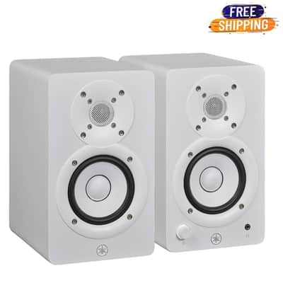 Yamaha HS3 Powered Studio Monitors 3.5" 2-way Bass Refiex Powered Speaker with 3.5" Cone Woofer In White - Pair image 1