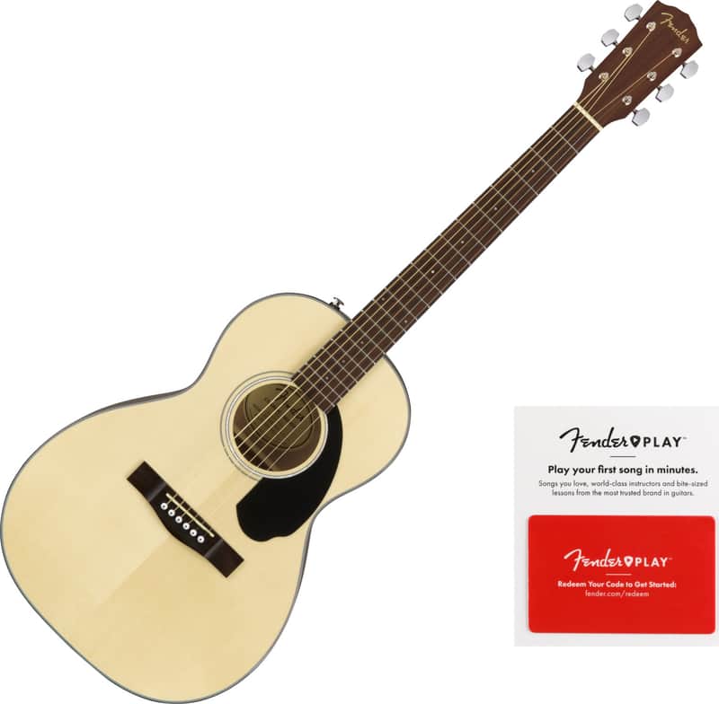 Fender 0970120021 CP-60S Parlor Acoustic Guitar, Walnut Fingerboard, Natural w/ Fender Play Prepaid Card image 1