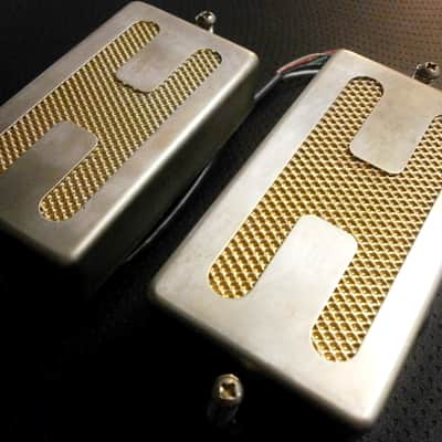 Humbucker Pickups SET H COVER GOLD FOIL Relic/Aged Q Fits Fender Gibson LP SG Greco Ibanez Vintage PAF image 10