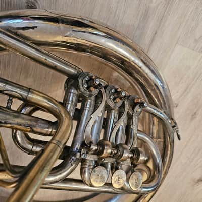Helicon Eb Tuba Soviet 3 Valves Brass Pipe Wind Instrument Horn USSR Vintage and Rare image 6