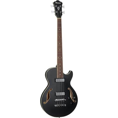 Ibanez AGB200 Artcore Semi-Hollow Electric Bass, Black Flat image 2