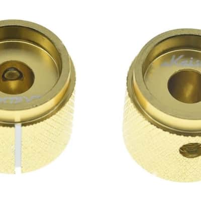 4-Pack 20mm Diam. Set Screw Style Aluminium Potentiometer Knobs 1/4" Universal Pot Control Knobs with Indicator for Guitar/Bass/AMP Amplifier Gold with Indicator Line image 3