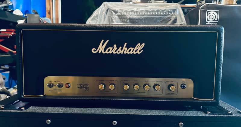 Marshall Origin ORIGIN50H 50-Watt Tube Guitar Amp Head 2018 - Present - Black w/Footswitch and vinyl cover image 1