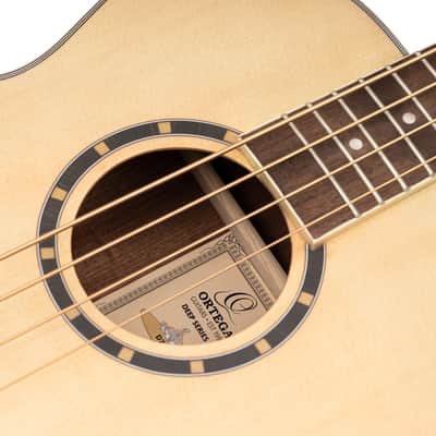 Ortega D7E-4 Deep Series 7 Spruce Top Mahogany Neck Medium Scale 4-String Acoustic-Electric Bass Guitar image 13