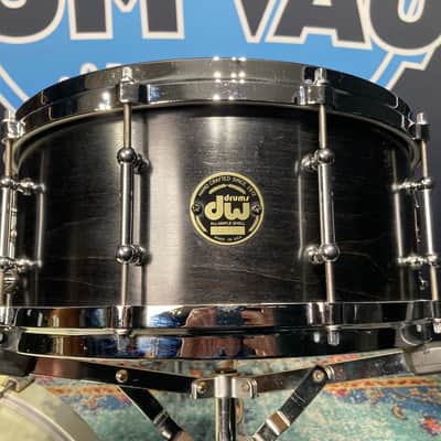 DW - 6.5x14" Craviotto 1-Ply 10-Tube Lug Snare Drum 1998 - Black Lacquer image 6