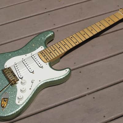 Fender 7 string custom shop prototype 2010 surf green metal flake 1of 4 image 1