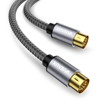 MIDI Cable, 5 Pin DIN Connectors Male to Male for MIDI Keyboard, Keyboard Synth, Rack Synth, Sampler, External Sound Card, Sound Source (3ft/1m) image 1