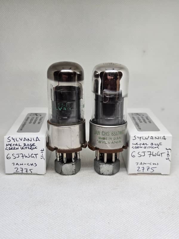 Sylvania JAN 6SJ7WGT Metal Base Perfectly Matched Pair NOS CV 3699 6SJ7 image 1