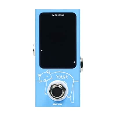 EROK Mini Tuner Pedal - Compact Size with Pitch LED Indicator for Electric Guitar & Bass, True Bypass (Blue) image 8