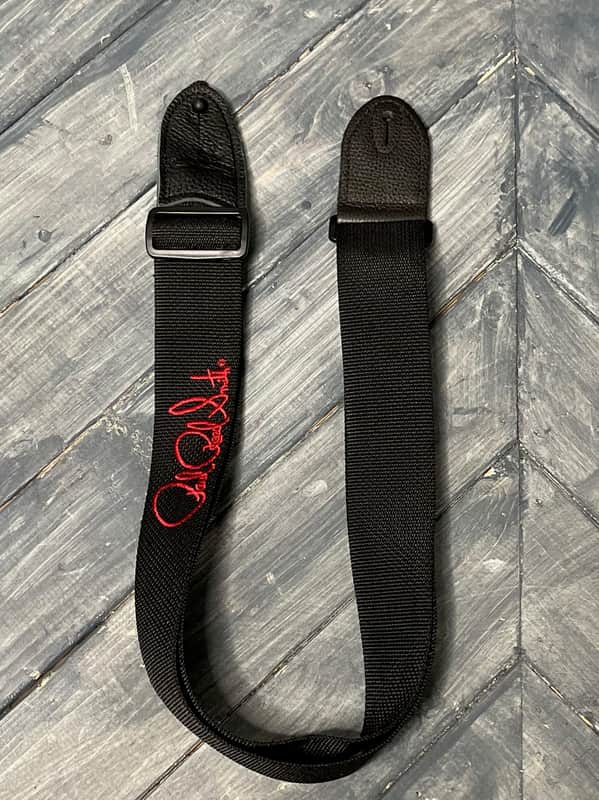 Mint PRS Signature Logo 2" Poly Guitar Strap - Black w/ Red Signature image 1