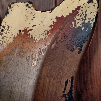 #202624 :: Baldman's Strat / Charvel P90 modern body in Heavy Relic Dirty Olympic White over Sunburst image 16