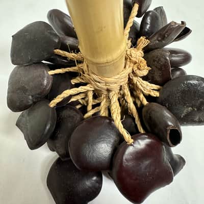 Seed Pod Nut Rattle Shaker, Sound Effect, 12" Bamboo Handle - EXCELLENT image 10