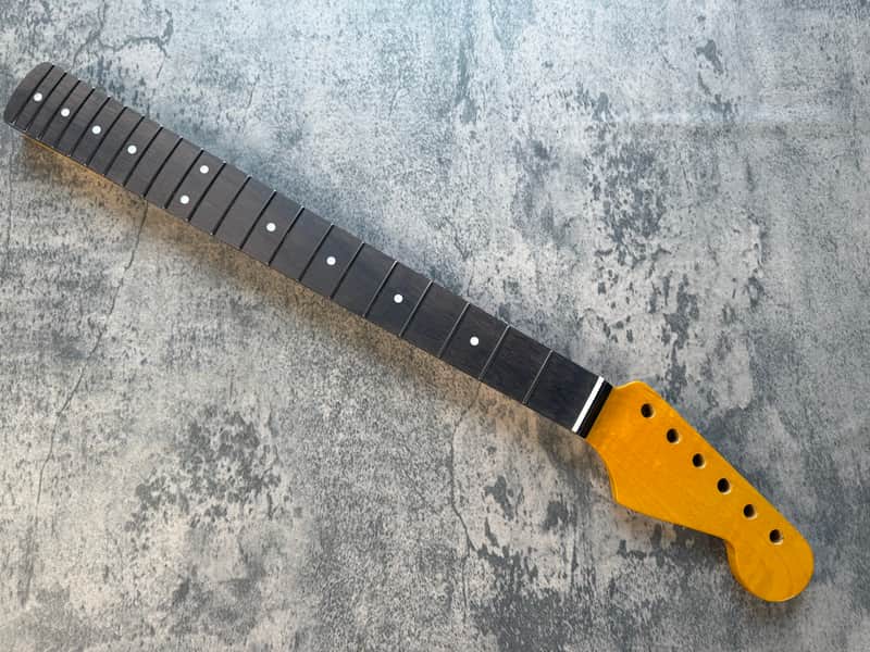 BMC Guitar Neck Strat® Stratocaster® 21 Fret Amber Flame Maple With Rosewood Fingerboard Rounded Fret Ends 9.5 Radius  SFMRA21 #1 image 1