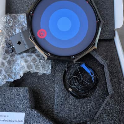 Synesthesia Mandala Drum V3 (2 of 2) - USB & 5-PIN MIDI Controller Pad - Black and Blue image 1