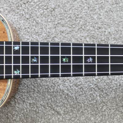 Big Island Ukulele Co. Solid Koa Deluxe Soprano Abalone Inlay KX-SPG W/ Carrying Case image 9