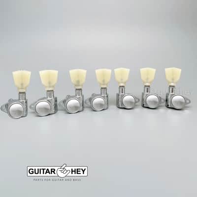 NEW Grover 502 LOCKING 7-String Tuners L3+R4 Modern Gibson Les Paul 3x4 - CHROME image 2