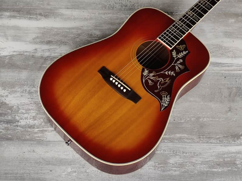 1970's Pearl Hummingbird Japanese Vintage Acoustic Guitar (Cherry