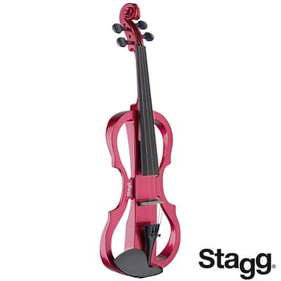 Stagg EVN X-4/4 MRD 4/4 Electric Violin Set w/Soft Case, Straps, Bow, Rosin, Headphones & 9V Battery image 2