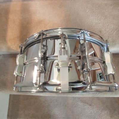 Yamaha Stage custom 10 lug extra deep 6.5 x 14 inch snare drum brilliant chrome excellent image 3