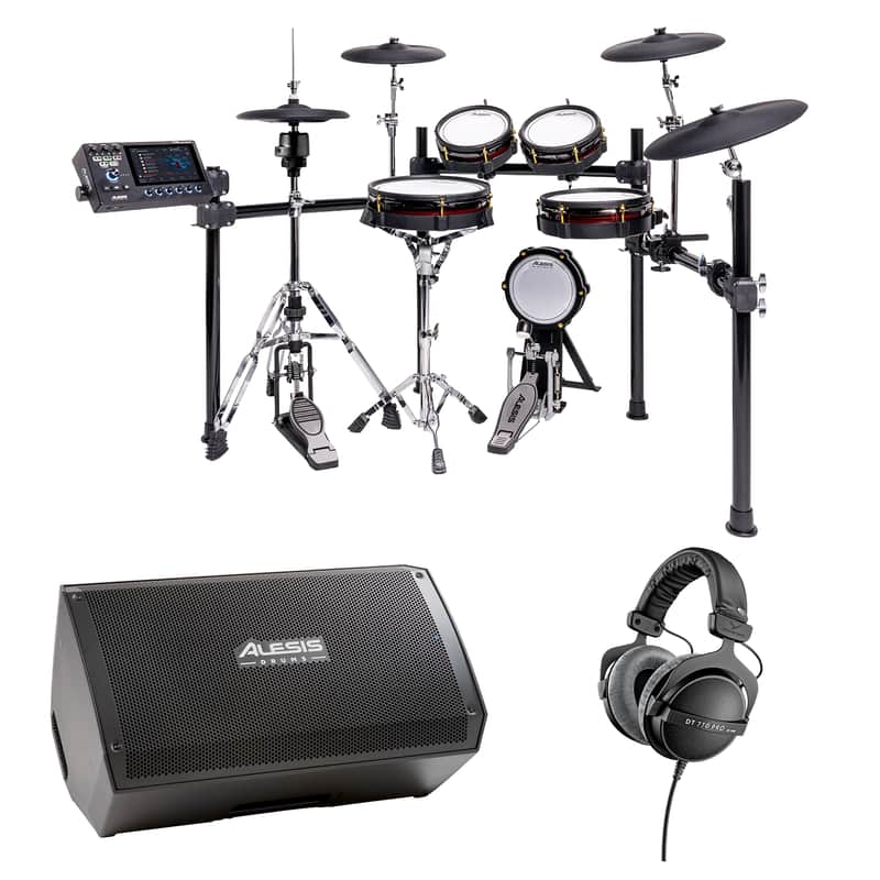 Alesis Strata Core 9-Piece Electronic Drum Kit w/7" Touchscreen Module + Drum Monitor + Headphones image 1