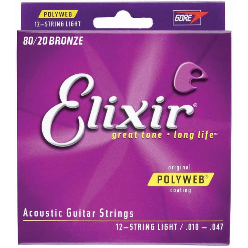 Elixir 11150 Polyweb 80/20 Bronze 12-String Acoustic Guitar Strings - Light (10-47) image 1