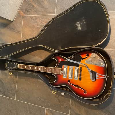 Telestar 335 Style Guitar, Japan 1960's Sunburst 1960's Sunburst image 11