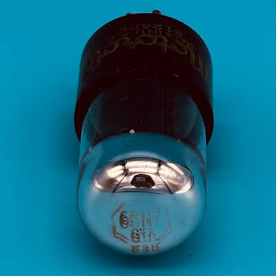 1950s Sylvania 6SN7GTB Vintage Chrome Top Black Plate Motorola Preamp TubeT300 image 4