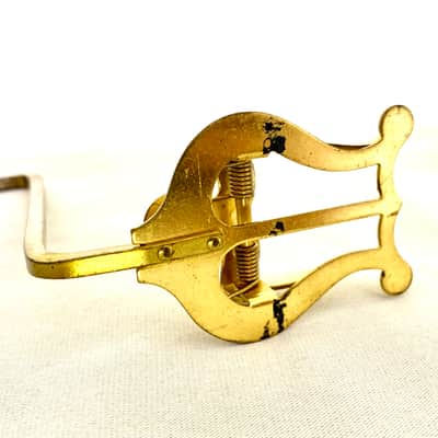 Rare Vintage Martin Tenor Saxophone Lyre Original Gold Lacquer Brass Music Stand Holder Accessory image 2