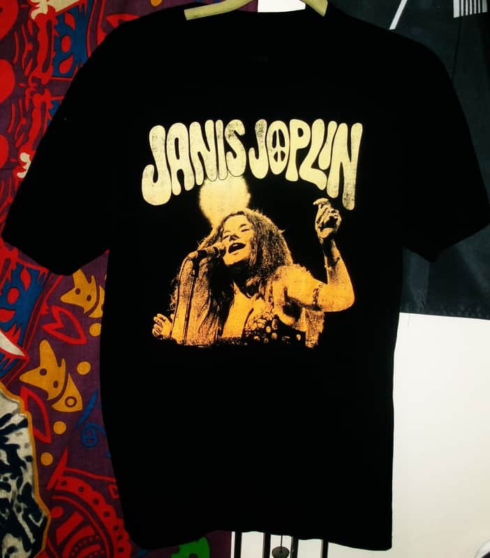 janis joplin peace sign m official women tee - texas kozmic blues rock fillmore r&b image 1