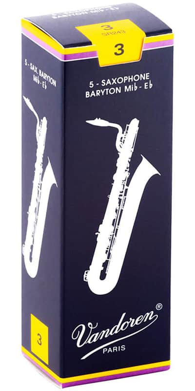 Vandoren SR243 Traditional Bari Sax Reeds - Strength 3 (Box of 5) image 1