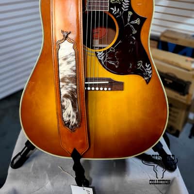 The Longhorn - Handcrafted Full-Grain Leather Guitar Strap with Hair-on Cowhide image 4