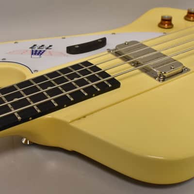 777 Guitars Custom Reverse T-Bird Bass Vintage White Relic w/HSC image 7