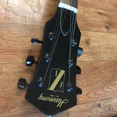 Vintage 1980s Harmony Les Paul Electric Guitar - Black image 5
