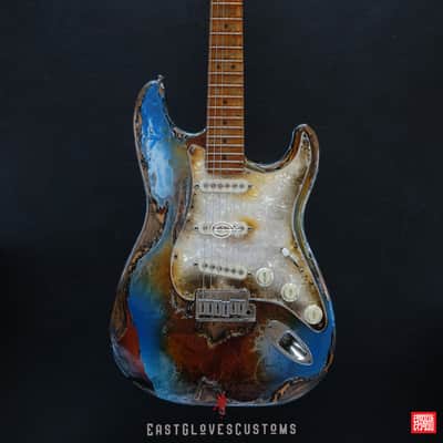 Fender Stratocaster 50th Anniversary Pelham Blue/Amber Paisley Made in USA Heavy Aged Relic image 17